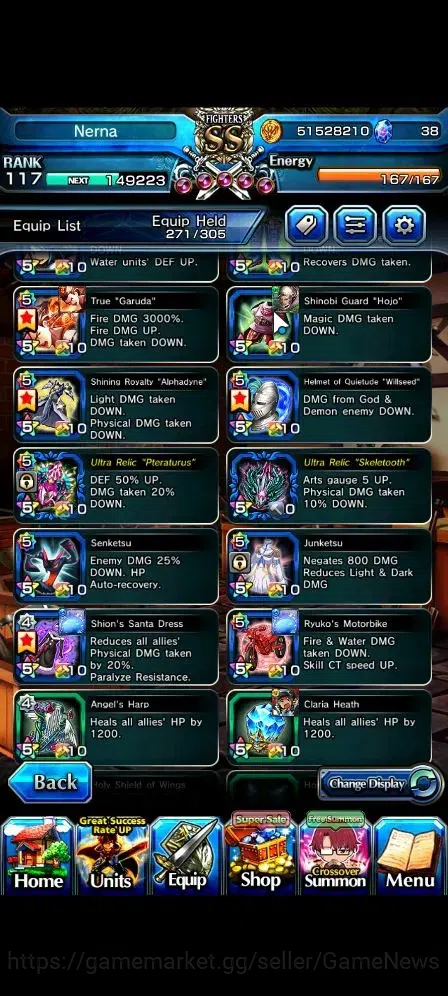 Grand Summoners Accounts Global|Rank 117|24 Ascend 11 TW(Roy,Touma,Isliid,C image 16