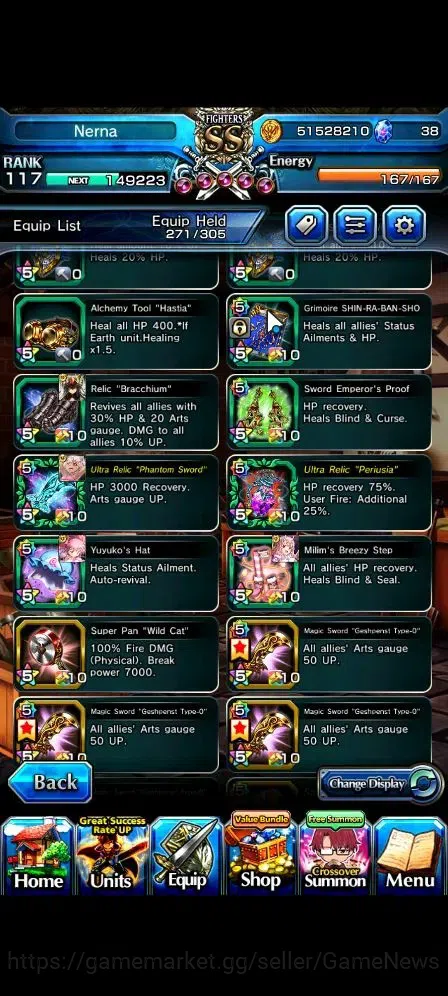 Grand Summoners Accounts Global|Rank 117|24 Ascend 11 TW(Roy,Touma,Isliid,C image 17
