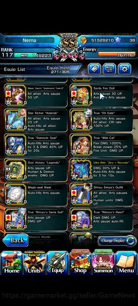 Grand Summoners Accounts Global|Rank 117|24 Ascend 11 TW(Roy,Touma,Isliid,C image 18