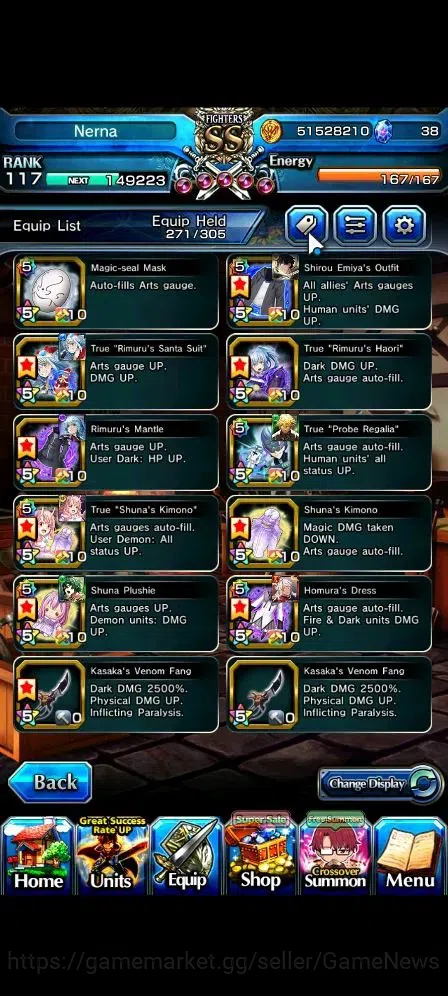 Grand Summoners Accounts Global|Rank 117|24 Ascend 11 TW(Roy,Touma,Isliid,C image 19