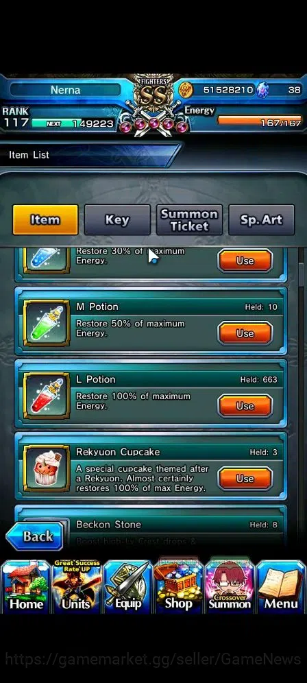Grand Summoners Accounts Global|Rank 117|24 Ascend 11 TW(Roy,Touma,Isliid,C image 2