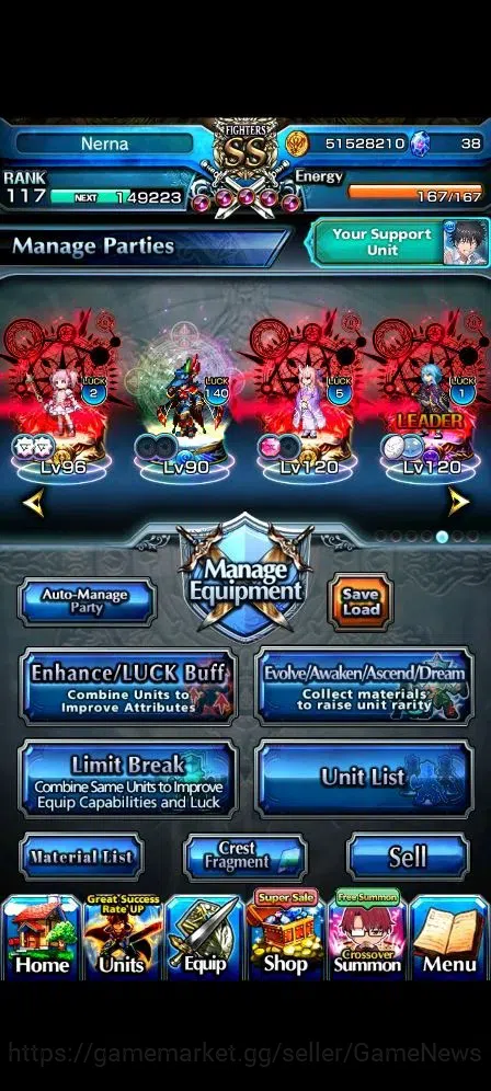 Grand Summoners Accounts Global|Rank 117|24 Ascend 11 TW(Roy,Touma,Isliid,C image 3