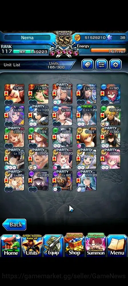 Grand Summoners Accounts Global|Rank 117|24 Ascend 11 TW(Roy,Touma,Isliid,C image 4