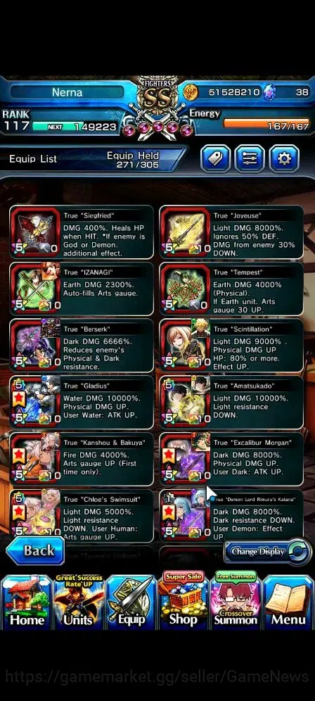 Grand Summoners Accounts Global|Rank 117|24 Ascend 11 TW(Roy,Touma,Isliid,C image 5