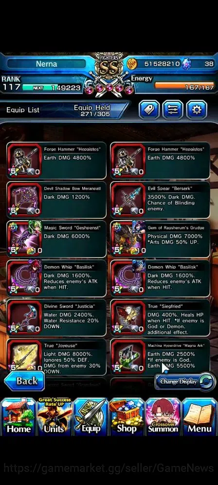 Grand Summoners Accounts Global|Rank 117|24 Ascend 11 TW(Roy,Touma,Isliid,C image 8