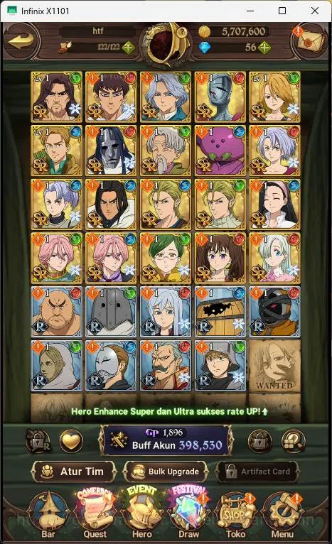 The Seven Deadly Sins: Grand Cross Accounts ASIA| starter| 398K CC| Merlin Esca, Chaos Arthur, image 5