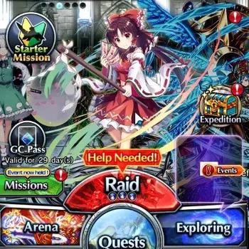 Grand Summoners End-Game Global|393 cc|Rank 48|3 Ascend+1 TW|Reimu Hakurei+ image 1