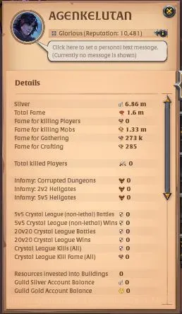 Albion Online Accounts Others ASIA|1,6M Total Fame - 6,86 Silver|T6 Ore Miner - T6 Great Fire Staff Build|SwiftClaw Skins 1