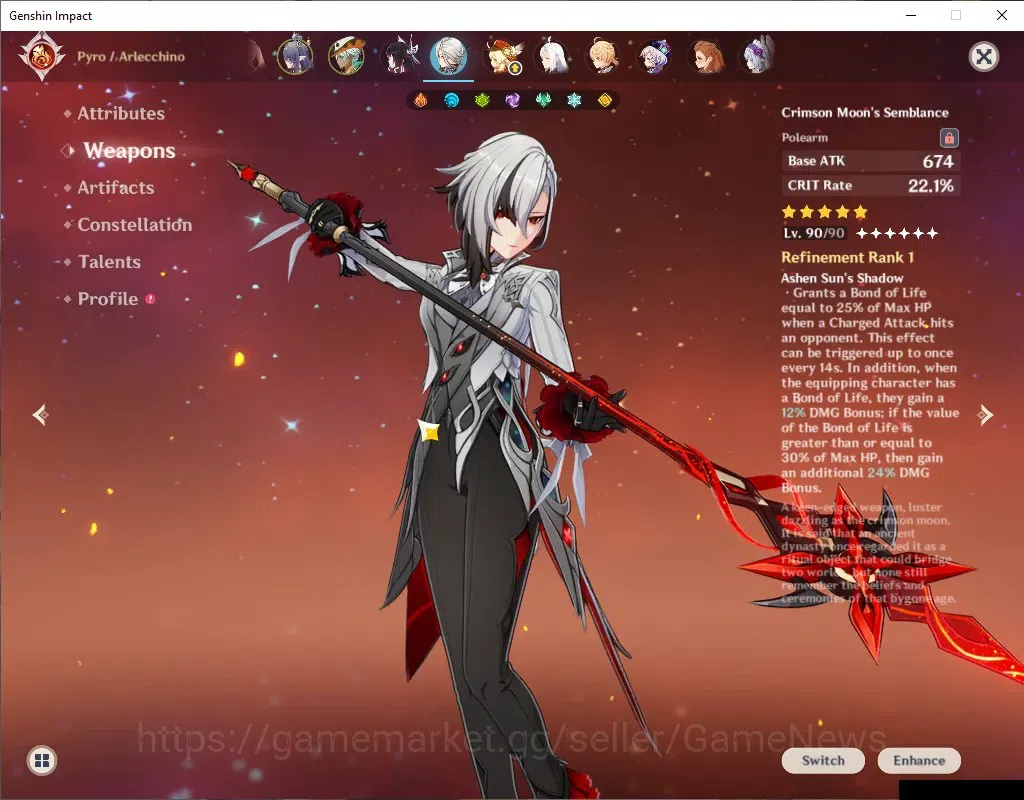 Genshin Impact Accounts ASIA|AR 50|7 Limited + 3 (*5Wep)|Arlecchino+Sign,N image 3