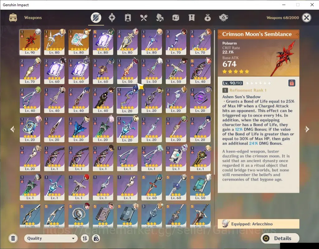 Genshin Impact Accounts ASIA|AR 50|7 Limited + 3 (*5Wep)|Arlecchino+Sign,N image 6
