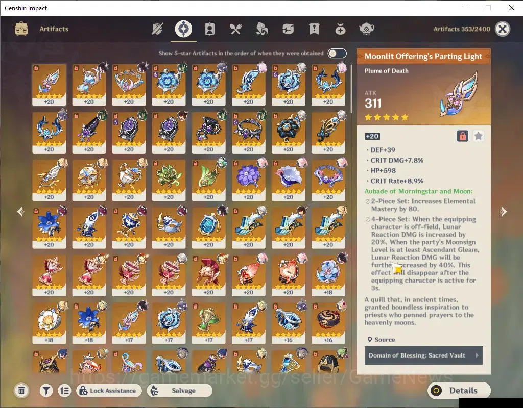 Genshin Impact Accounts ASIA|AR 50|7 Limited + 3 (*5Wep)|Arlecchino+Sign,N image 7