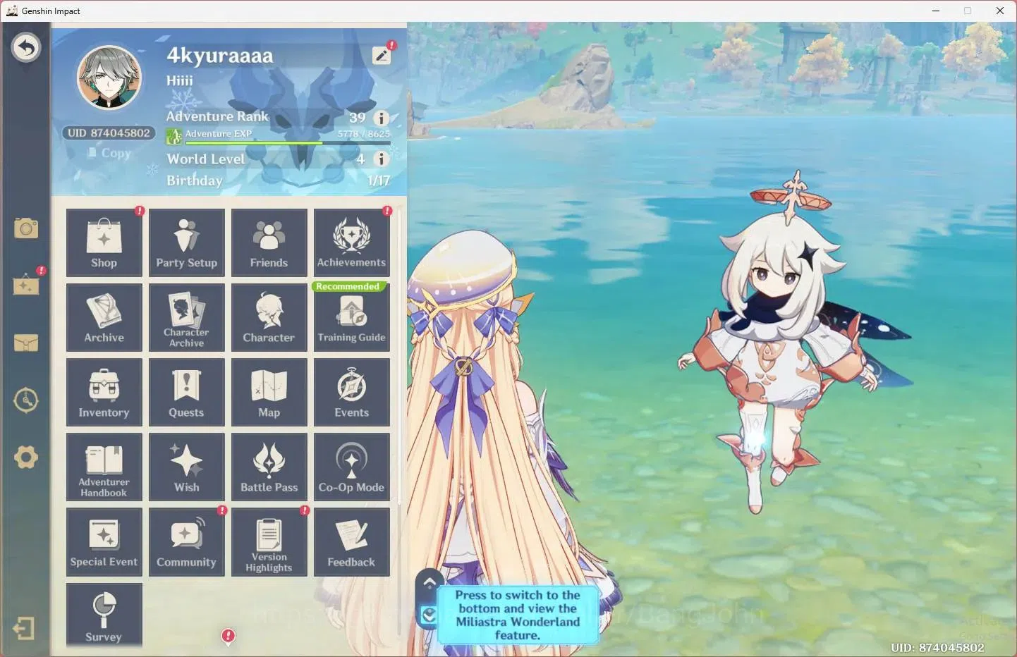 Genshin Impact Accounts Others ASIA |AR 39|3 Limit+2 Charstd|Limit (Alhaitham,Nicole,Ayaka)|MC Male|1 Skin|1 weap B*5 1