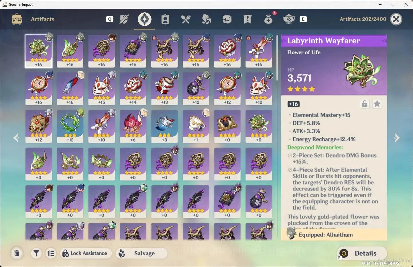 Genshin Impact Accounts Others ASIA |AR 39|3 Limit+2 Charstd|Limit (Alhaitham,Nicole,Ayaka)|MC Male|1 Skin|1 weap B*5 4