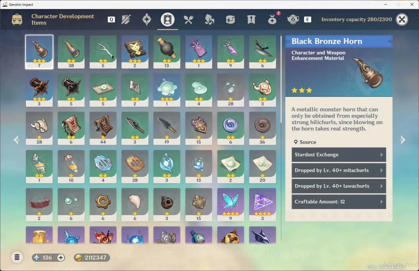 Genshin Impact Accounts Others ASIA |AR 39|3 Limit+2 Charstd|Limit (Alhaitham,Nicole,Ayaka)|MC Male|1 Skin|1 weap B*5 5