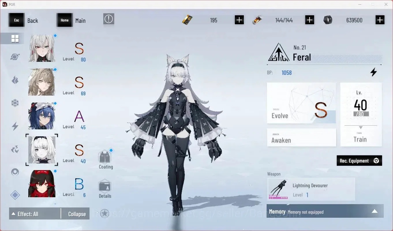 Punishing: Gray Raven Accounts Mid-Game NA | Lv45 | S Lucia Crimson Weafe+Sign, S Bianca Crepuscule , S Feral | BC 195 5