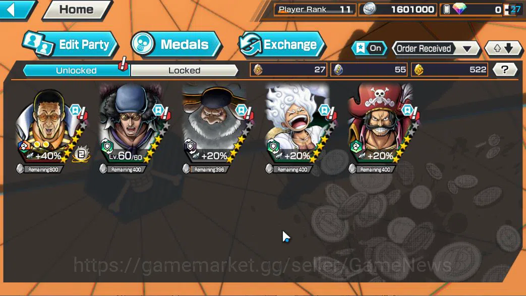 One Piece Bounty Rush Accounts Global|5 EX| T5E ST.Jaygarcia,Gear 5 Luffy,KING GO image 4