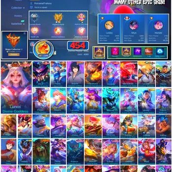 Mobile Legends: Bang Bang Collector #3546 454 Skins | Legend Lunox & Miya | Collector  image 1