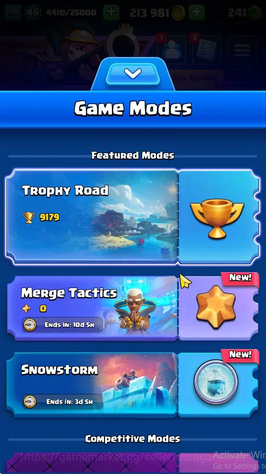 Clash Royale Accounts Midgame Lvl 46|Trophy 9179|KTL 14|Limited Skin|Card 121| 1 Hero 9 EVO 8 Champ 21 Legendary 33 Epic,30 4