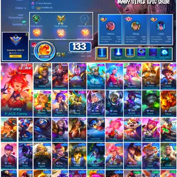 Mobile Legends: Bang Bang Accounts #4338 133 Skins | Natalia Warrioress Paragon (COLLECTOR) | Khufra Cursed Scroll (EPIC