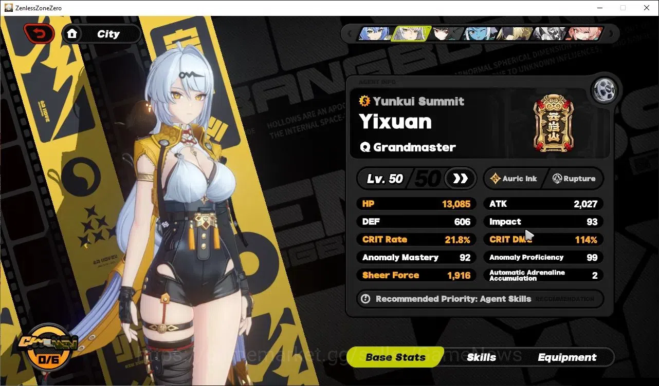 Zenless Zone Zero Accounts Mid-Game ASIA|IK 50|S2 CH6|200 EMT|5 Limit,2 VH[YiXuan,Miyabi,Lucia,Trigger,Zhao]+2 STD 8