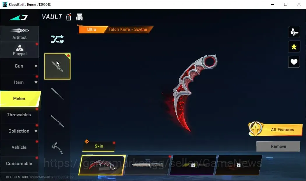 Blood Strike Accounts Collab Skin ASIA|ULTRA MELEE Talon Knife Scythe|Legendary Kar98k Twilight|Log NetEase|Take Mail|Check 1