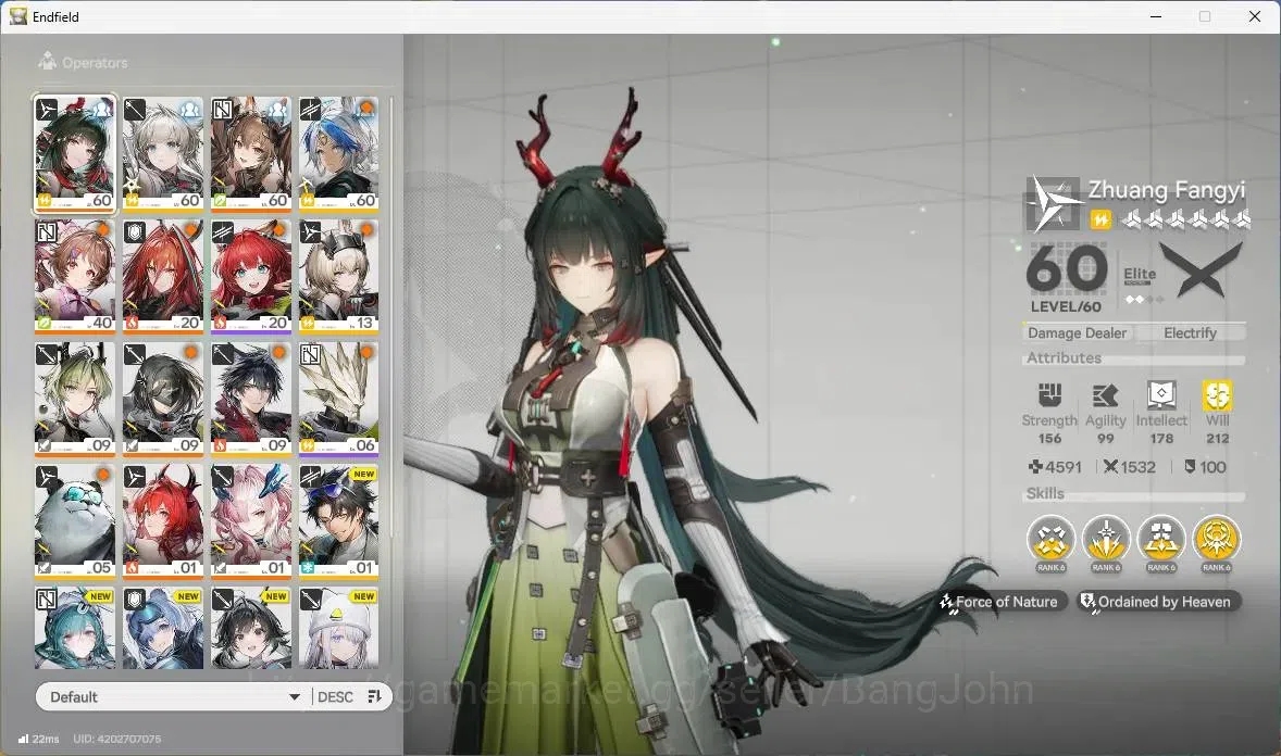 Arknights: Endfield Accounts ASIA | Lv 48 | 3 Limit+ 1 Sign | Limit (Zhuang Fan image 2