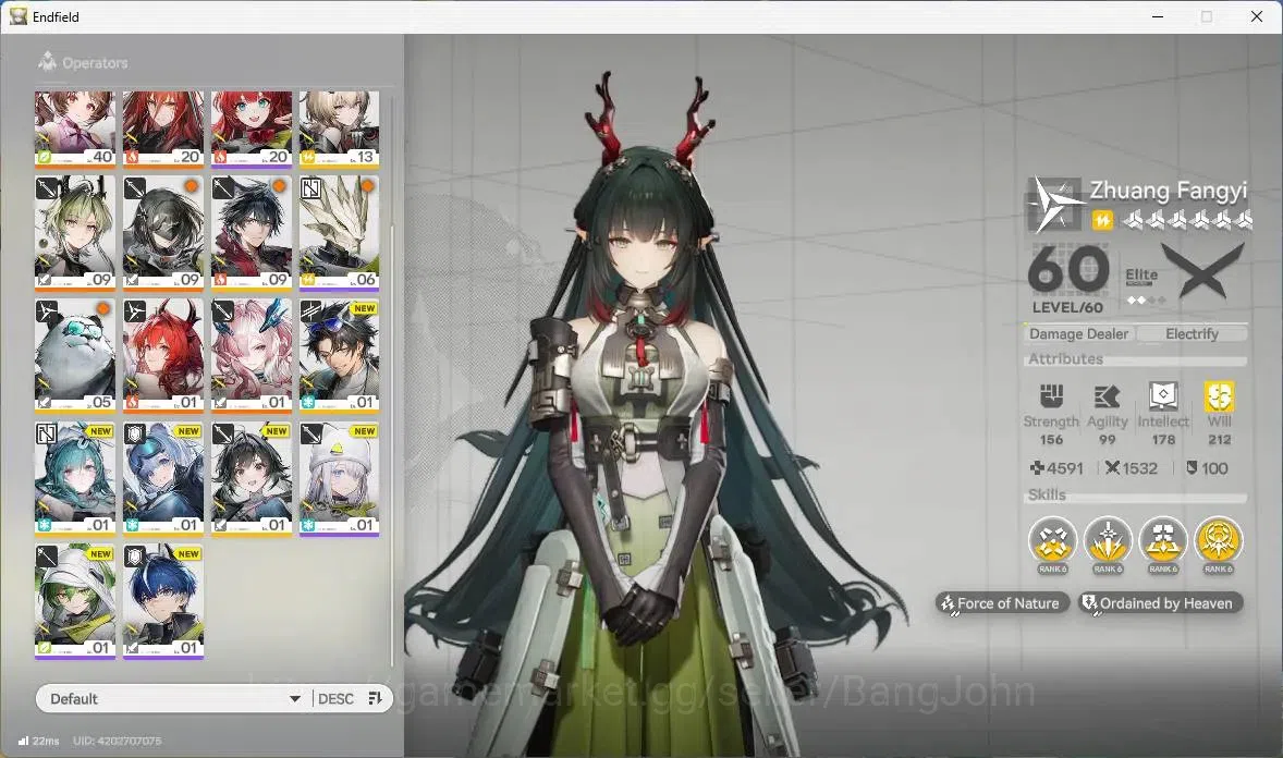 Arknights: Endfield Accounts ASIA | Lv 48 | 3 Limit+ 1 Sign | Limit (Zhuang Fan image 3