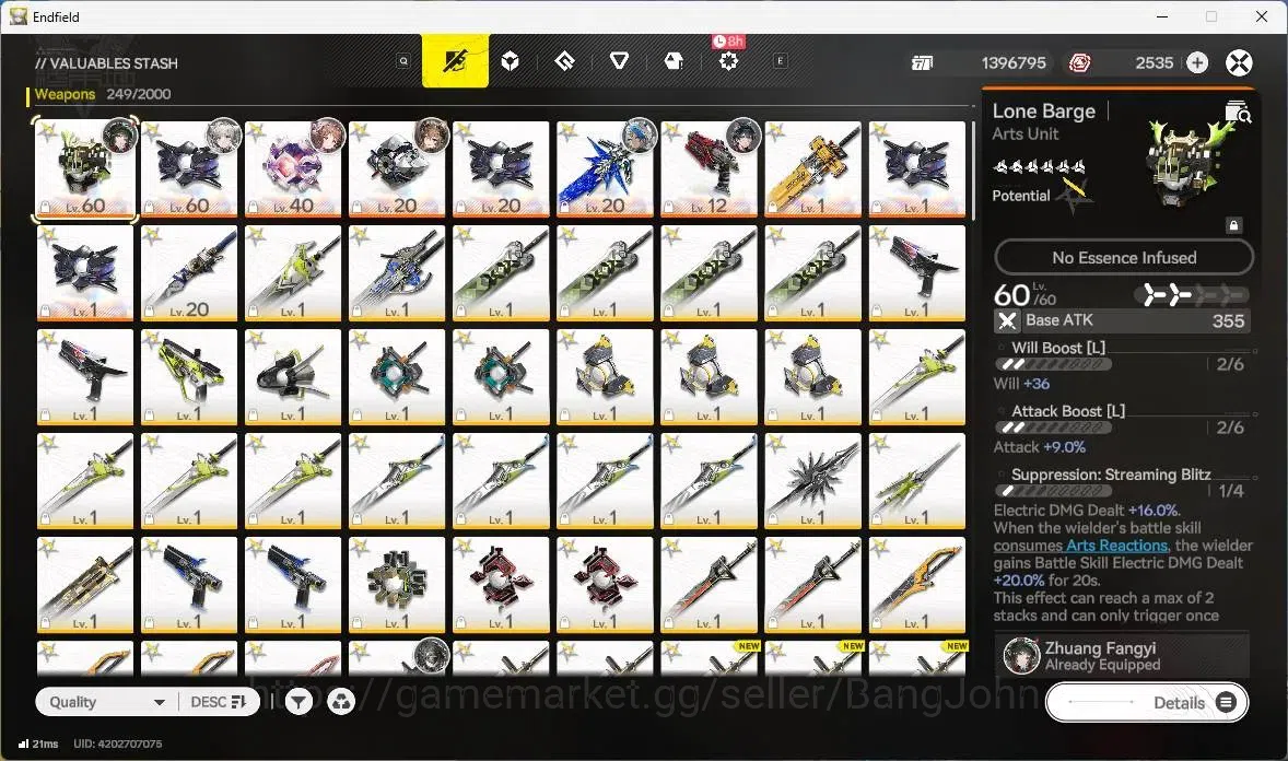 Arknights: Endfield Accounts ASIA | Lv 48 | 3 Limit+ 1 Sign | Limit (Zhuang Fan image 8