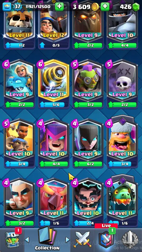 Clash Royale Accounts Midgame Lvl 37|Trophy 7806|KTL 12|Limited Skin|Card 119| 1 Hero 11 EVO 6 Champ 21 Legendary 33 Epic,30 2