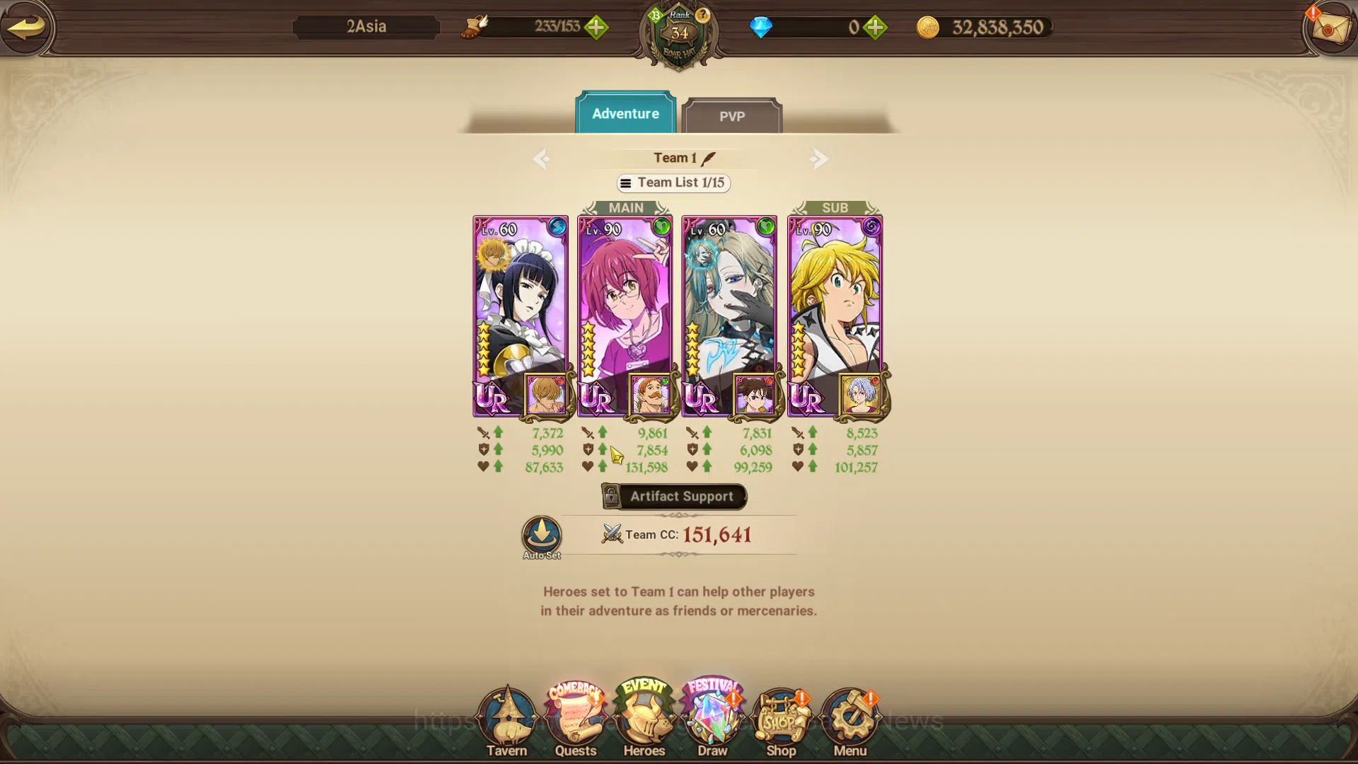 The Seven Deadly Sins: Grand Cross Accounts Asia |1,2M CC|Starter Ch4| 5 UR+Collab Overlord | image 7