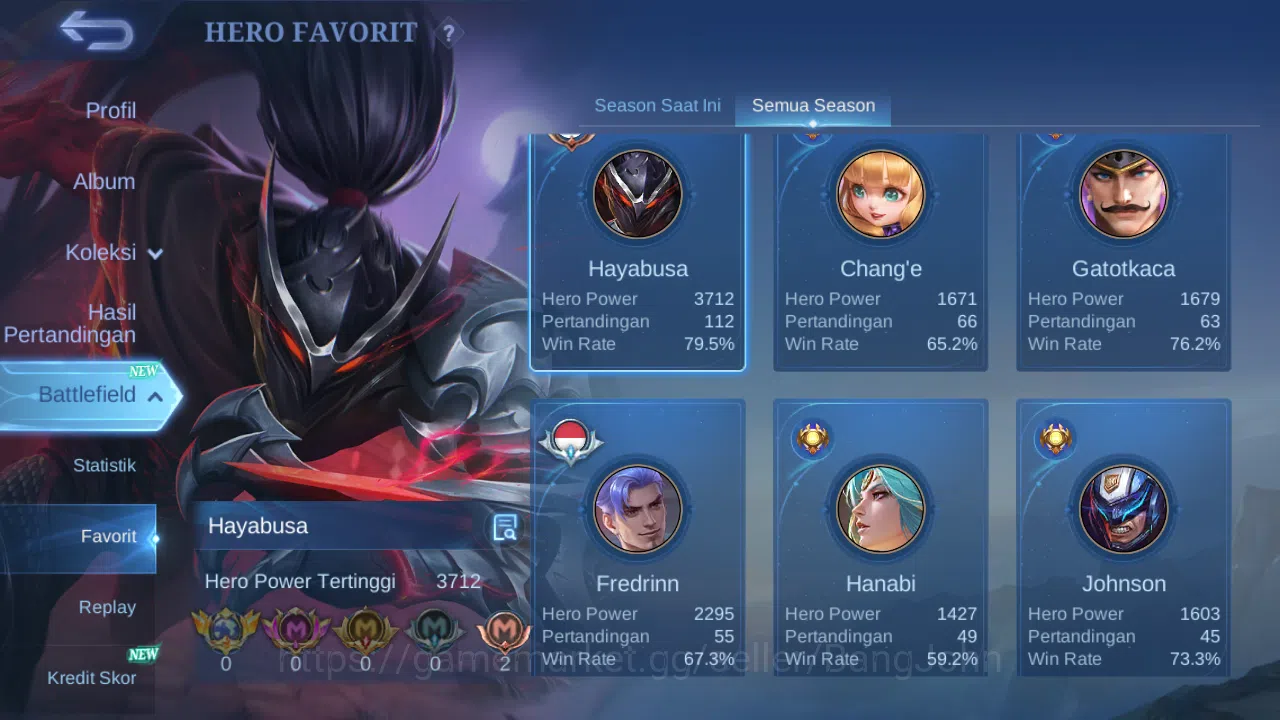 Mobile Legends: Bang Bang Accounts Hero 78 Skin 149 | Luckybox Haya | Annual Lesley | image 14
