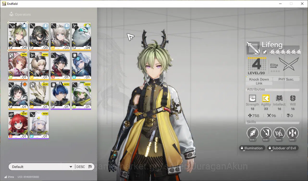 Asia Lv2|Day3|Meta SSR Lifeng&Ardelia+5SR Operators(Avywenna&Wulfguard)|1 6* Weapon|GrypLink|Take Mail|CheckSS(END1142) Arknights: Endfield Accounts Asia Lv2|Day3|Meta SSR Lifeng&Ardelia+5SR Operator image 1