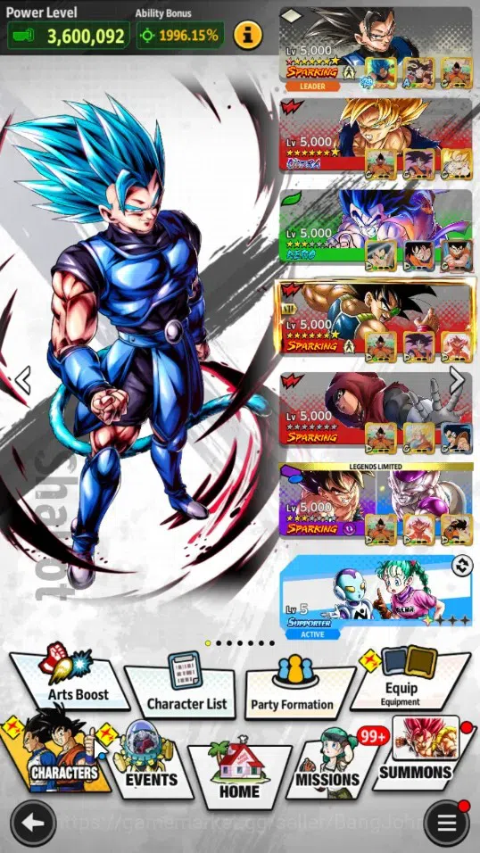 Dragon Ball Legends Accounts High-End Android | Lvl 154|368M Total Power|3 LR|4 UL|LR Trunks&Gohan,SSG Shallet,Broly Fury|UL 11