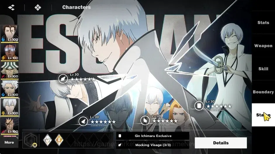 BLEACH: Soul Resonance Accounts NuverseSEA|LV 76|11 SSR[AizenB2,Tosen,UrahB1,Toshi image 19