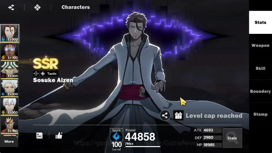 BLEACH: Soul Resonance Accounts NuverseSEA|LV 76|11 SSR[AizenB2,Tosen,UrahB1,Toshi image 3