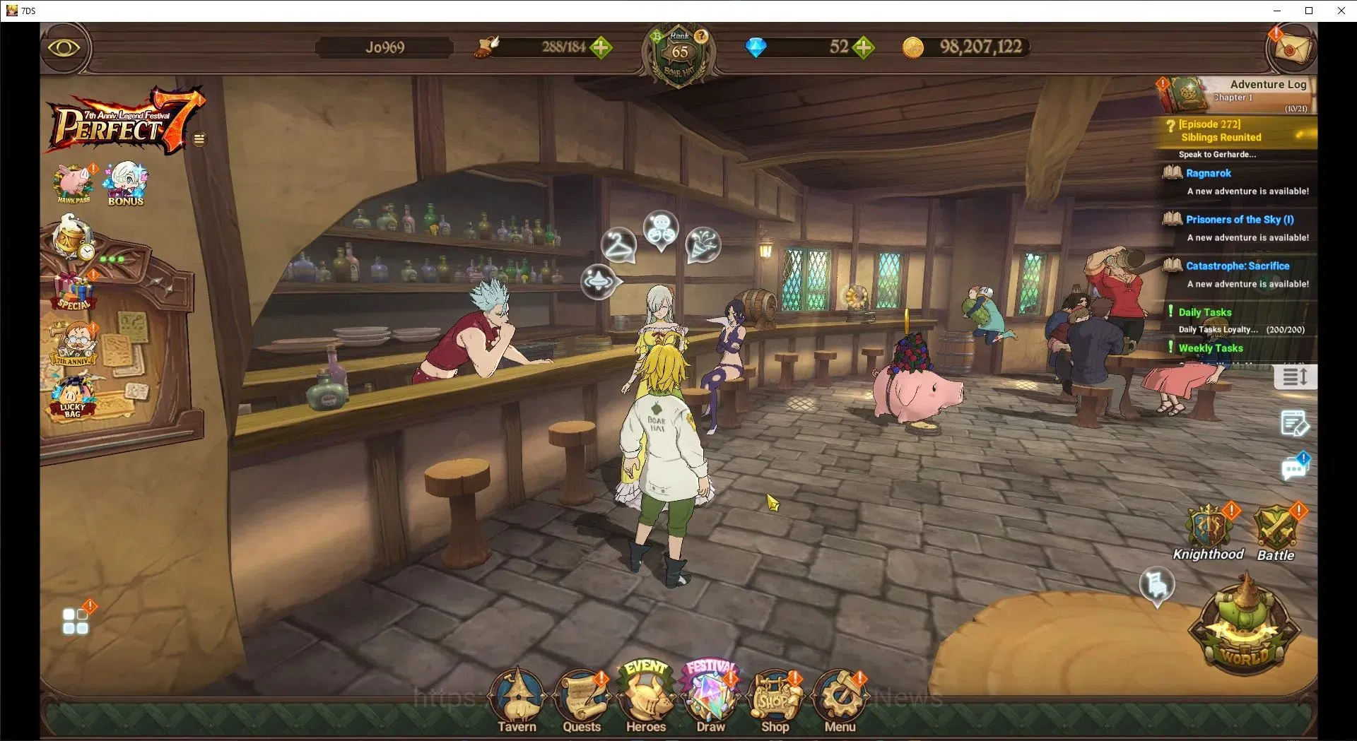 The Seven Deadly Sins: Grand Cross Accounts Global|4,2M CC|6 LR+11 UR+Collab ReZero|NMeli6/6,B image 1