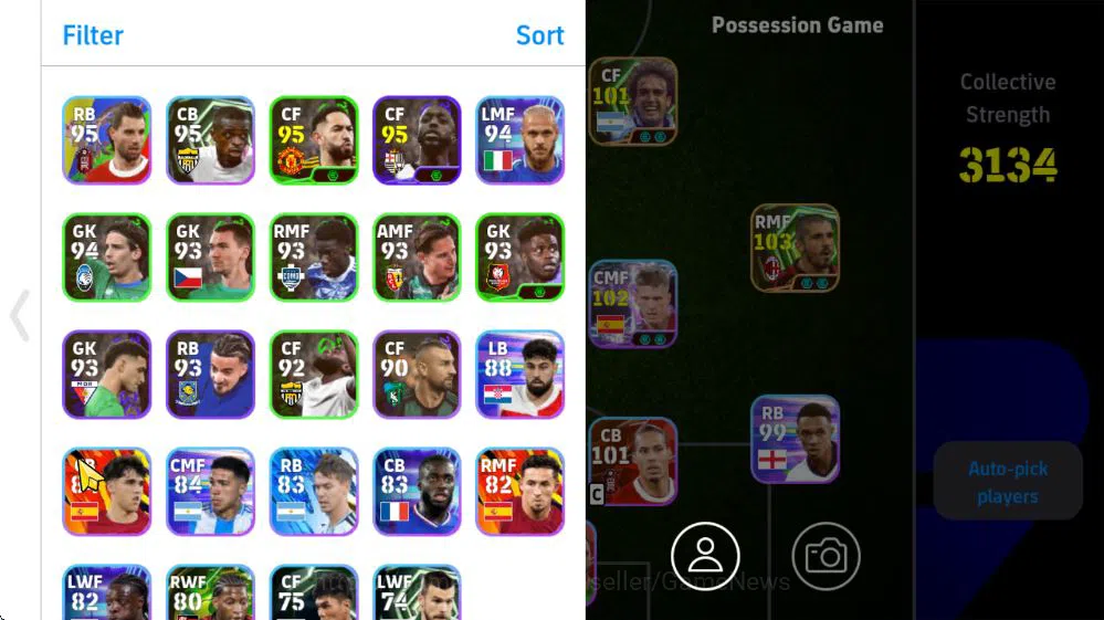 eFootball Accounts Mid-Tier Mobile|Gennaro Gattuso(Long-Reach tackle),Neymar Jr(Blitz Curler),Marcus Rashford(Accleration 2
