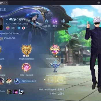 Mobile Legends: Bang Bang Accounts Collector Global |Hero 133|Skin 316|Exalted|Naruto Lukas|JJK Xavier|KOF