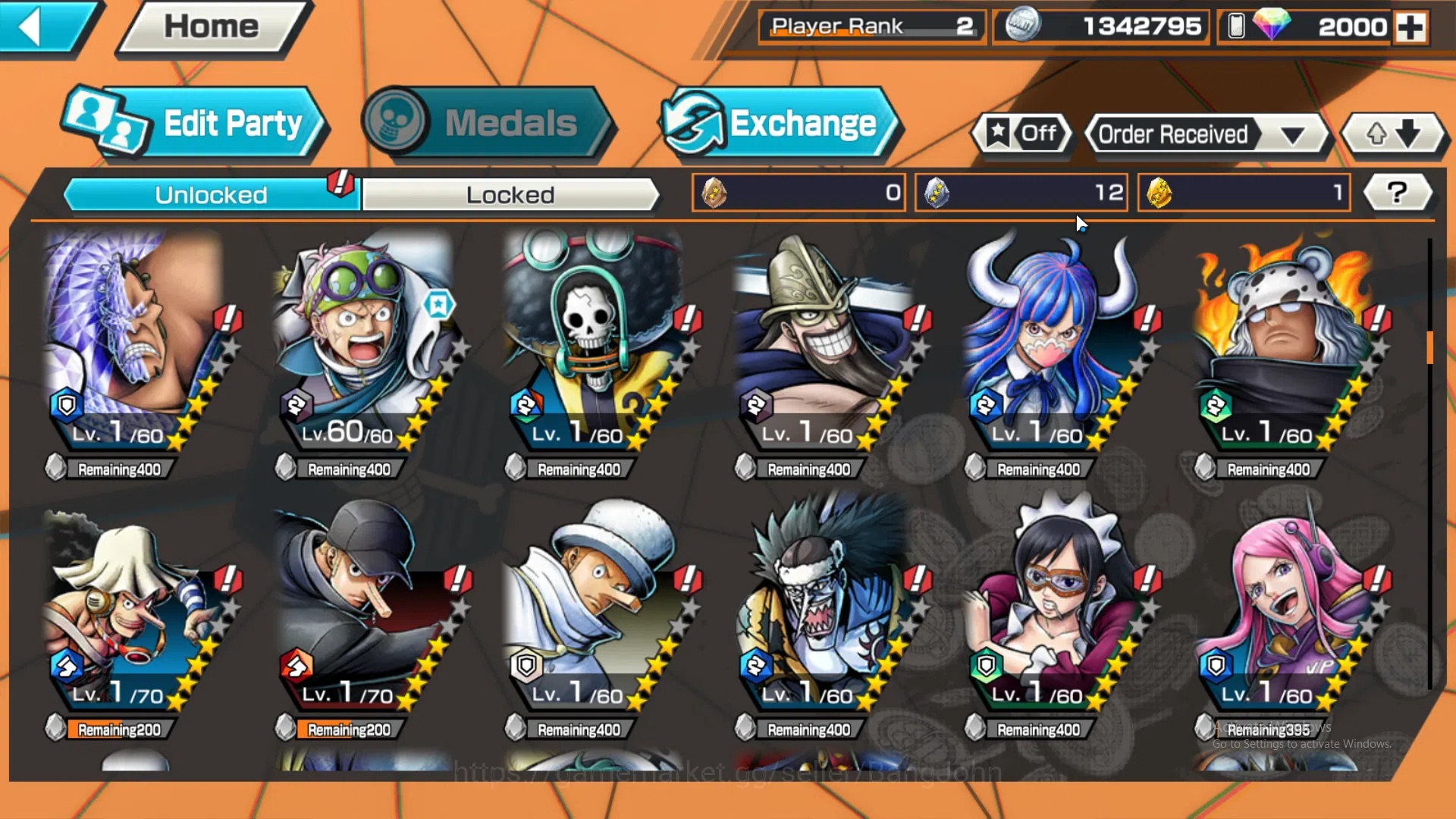 One Piece Bounty Rush Accounts Global | 2 EX | Rank 2 | DivineDeparture Shanks, F image 6