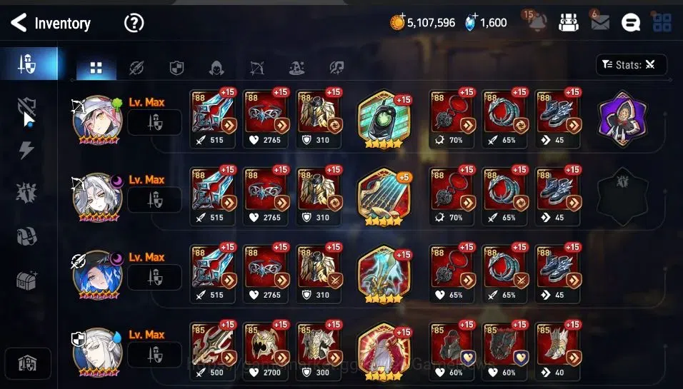 Epic Seven Accounts Mid-Tier GLOBAL Unverif|NewEra|8 ML[Harsetti,LW Peira,SSez,DB Senya,Etc]+Setsuka,AS Flan,TA 18