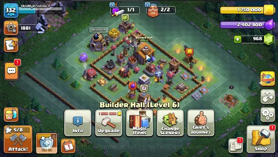 Clash of Clans Accounts ASIA|TH 15 - BH 6|HH 9|Limited Skin|BK 50,AQ 57,GW image 10