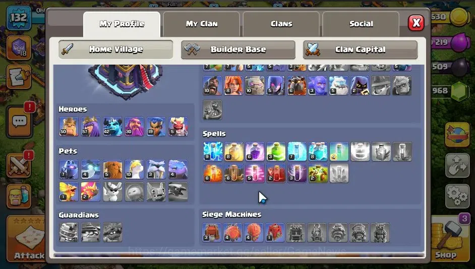 Clash of Clans Accounts ASIA|TH 15 - BH 6|HH 9|Limited Skin|BK 50,AQ 57,GW image 3
