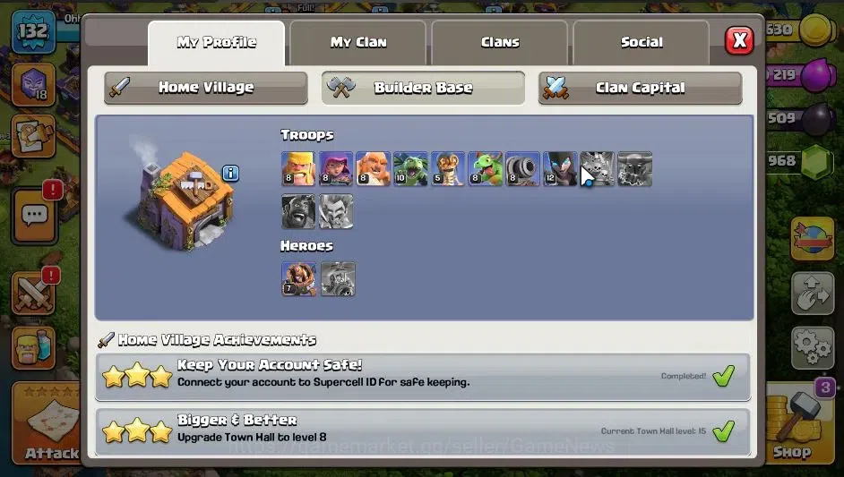Clash of Clans Accounts ASIA|TH 15 - BH 6|HH 9|Limited Skin|BK 50,AQ 57,GW image 5