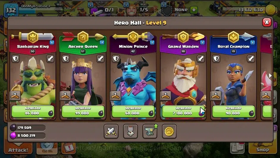 Clash of Clans Accounts ASIA|TH 15 - BH 6|HH 9|Limited Skin|BK 50,AQ 57,GW image 6