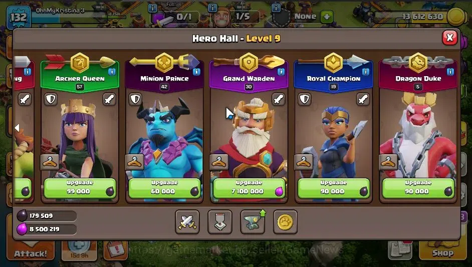Clash of Clans Accounts ASIA|TH 15 - BH 6|HH 9|Limited Skin|BK 50,AQ 57,GW image 7