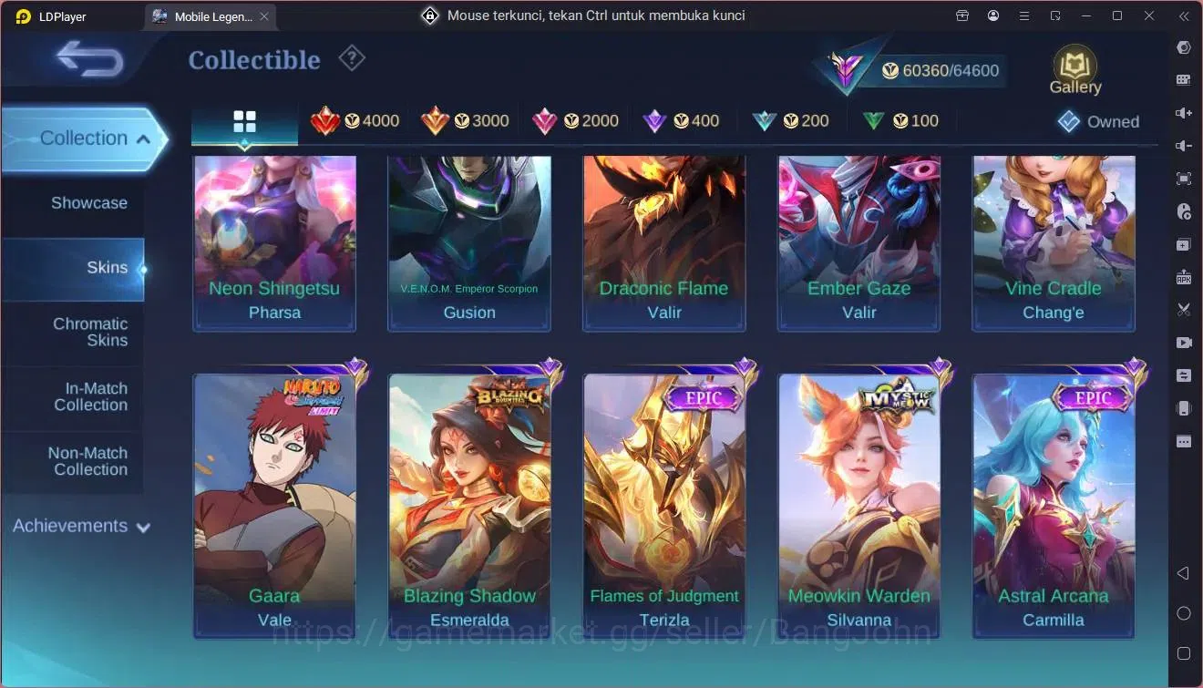 Mobile Legends: Bang Bang Accounts Collector Global |Hero 120|Skin 241|Renowned|Legend Johnson|Naruto Lukas|KOF 15