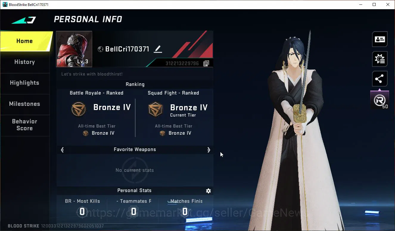 Blood Strike Accounts ASIA | Best Starter | Collab BLEACH Melee Zanpakut image 7