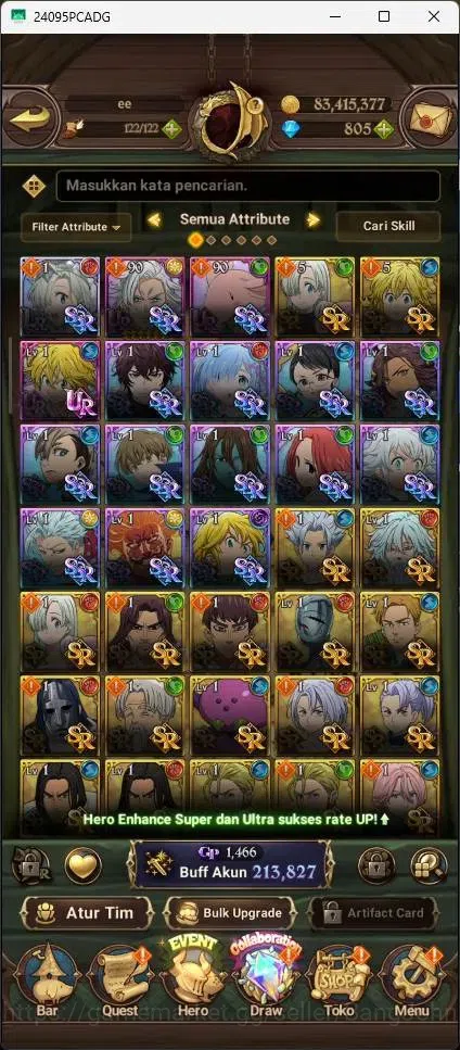 The Seven Deadly Sins: Grand Cross Accounts Endgame Global | 213,827k CC |1 LR|1 UR|LR Elizabeth 1/6|UR Demon King Meliodas 5