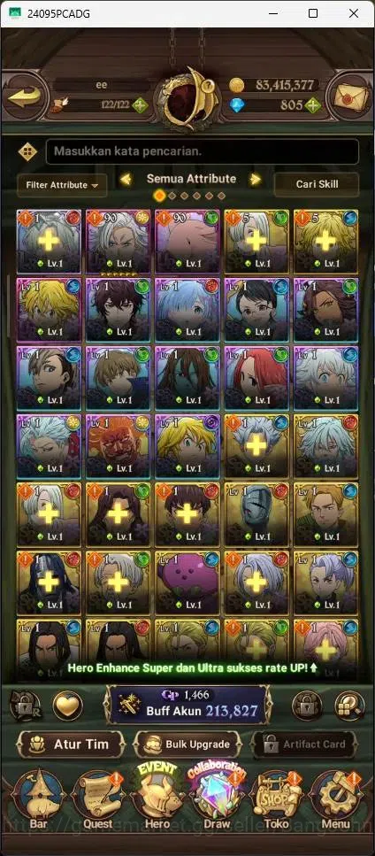 The Seven Deadly Sins: Grand Cross Accounts Endgame Global | 213,827k CC |1 LR|1 UR|LR Elizabeth 1/6|UR Demon King Meliodas 6
