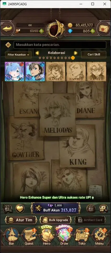 The Seven Deadly Sins: Grand Cross Accounts Endgame Global | 213,827k CC |1 LR|1 UR|LR Elizabeth 1/6|UR Demon King Meliodas 7
